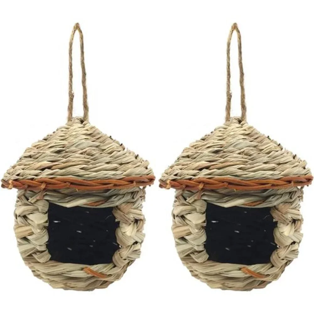 Gute Hummingbird House, Grass Hand Woven Birdhouses for Outdoors Hanging